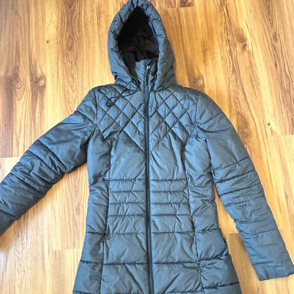 Champion Quilted Hooded Jacket - Dark Gray